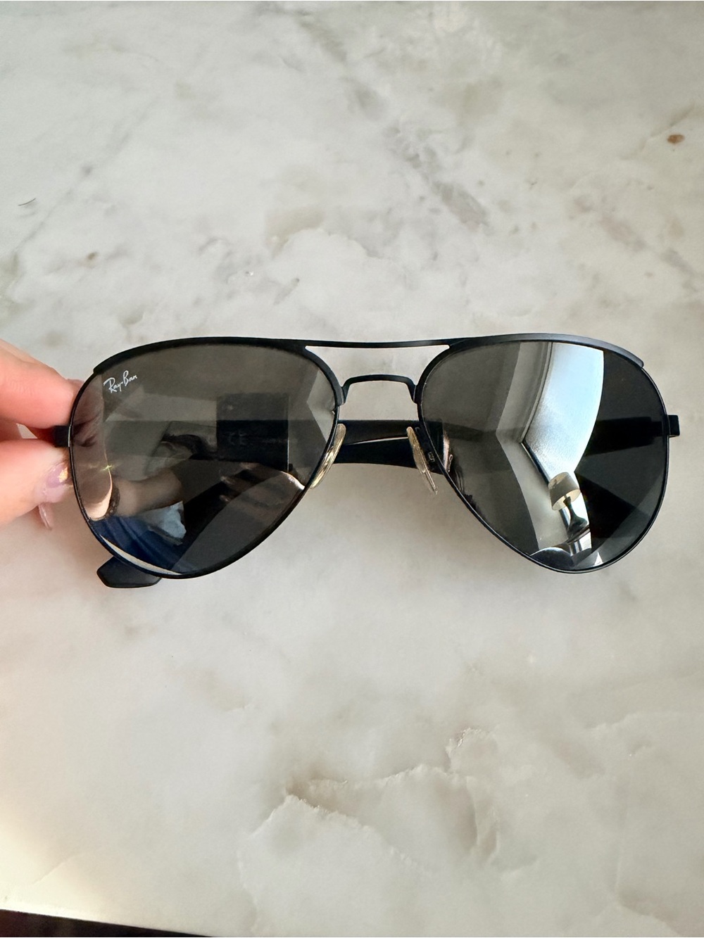 Ray-Ban unisex  Black Aviator Sunglasses - Classic Polarized Style